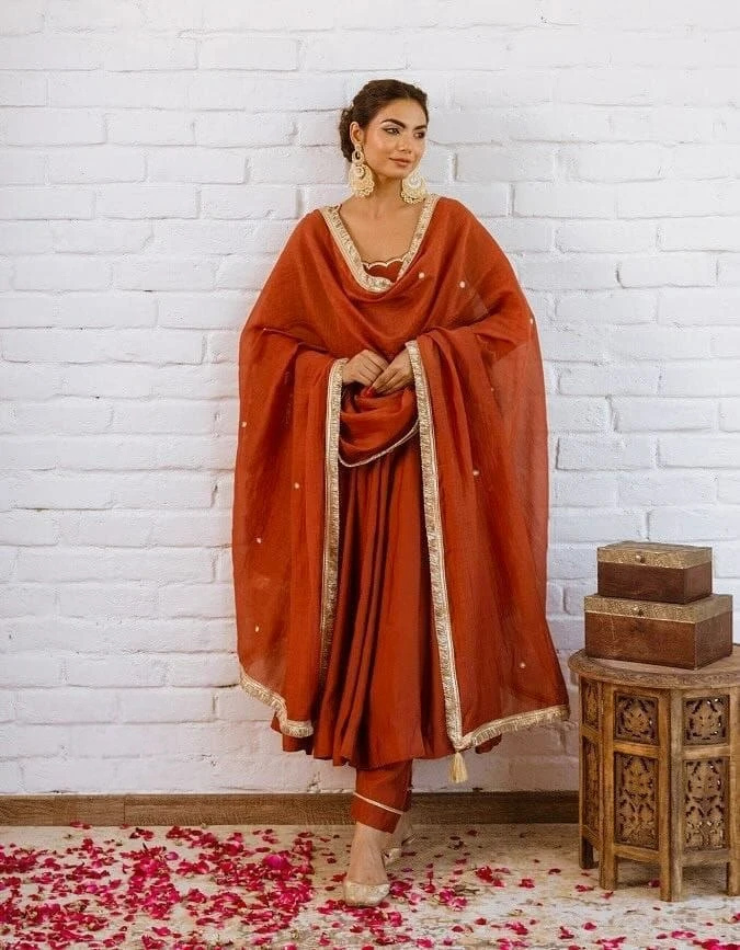 Deep Plum Anarkali Salwar